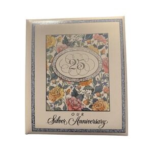 Vintage Hallmark Our Silver Anniversary Wedding Album‎ Memory Keepsake Binder